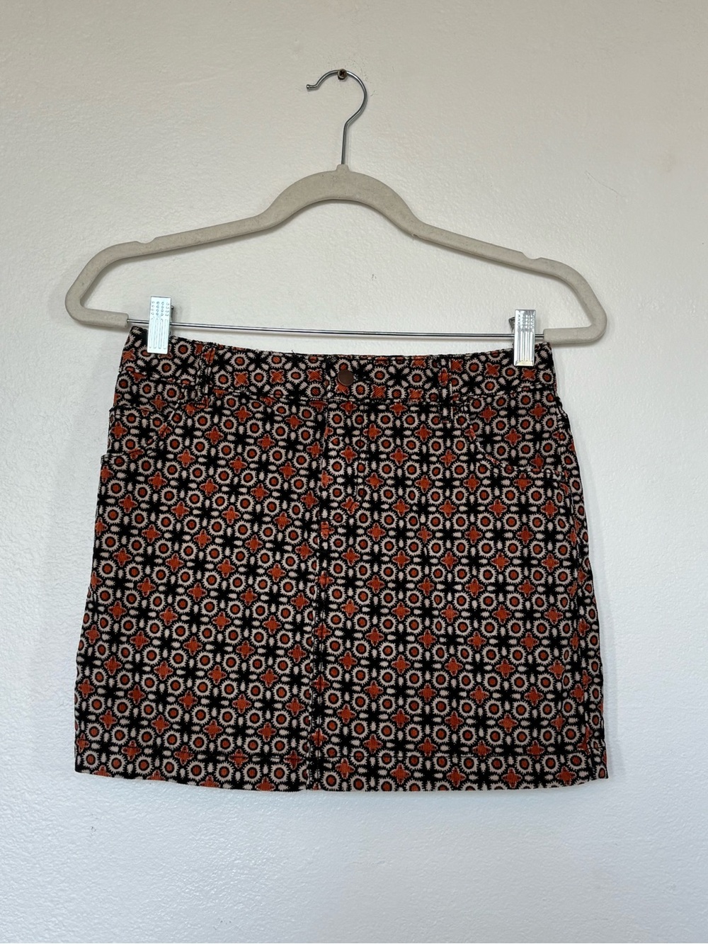 Urban Outfitters BDG Corduroy Patterned Mini Skirt Mod 60s 70s inspired